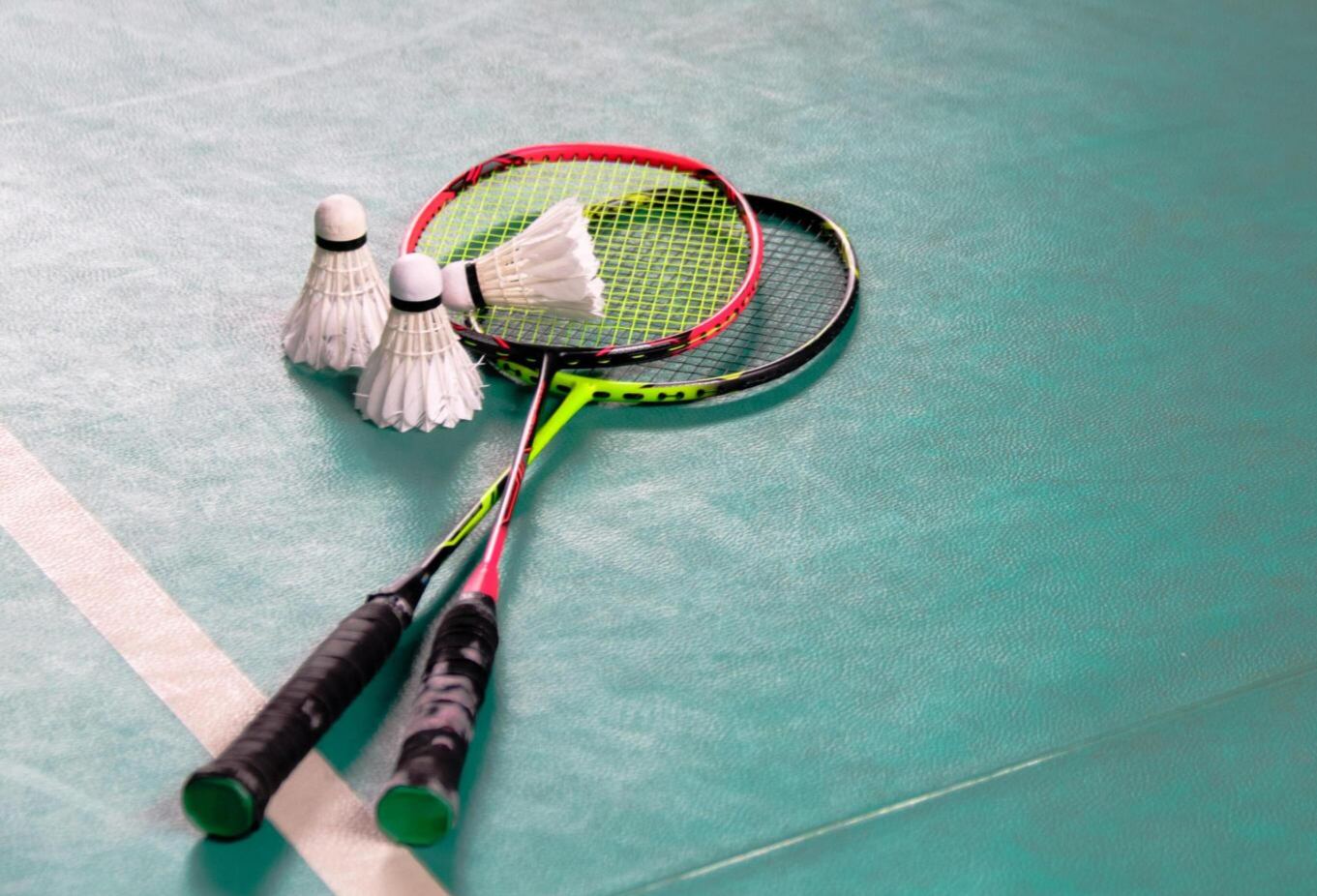 Badminton rackets and shuttlecocks